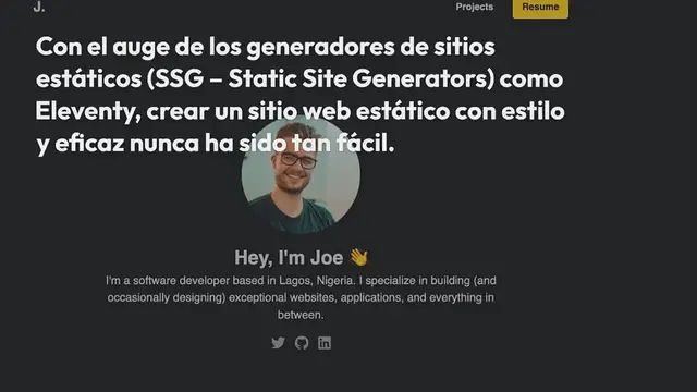 Video thumbnail for Cómo Crear un Sitio Web Estático con Estilo con Eleventy (11ty)