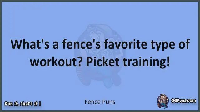 Video thumbnail for Fence - Jokes, Puns, Wordplays, and Laughter