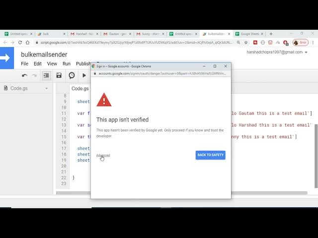 Video thumbnail for GmailApp Bulk Email Sender in Google Sheets Using Google Apps Script Example