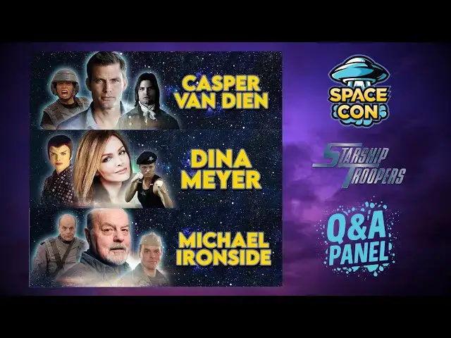 Video thumbnail for Starship Troopers Cast Reunion Panel | Casper Van Dien, Dina Meyer, Michael Ironside (SpaceCon 2025)