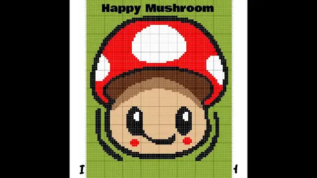 Video thumbnail for Happy Mushroom C2C & Tapestry Crochet Pattern & Chart by Magic Yarn Pixels