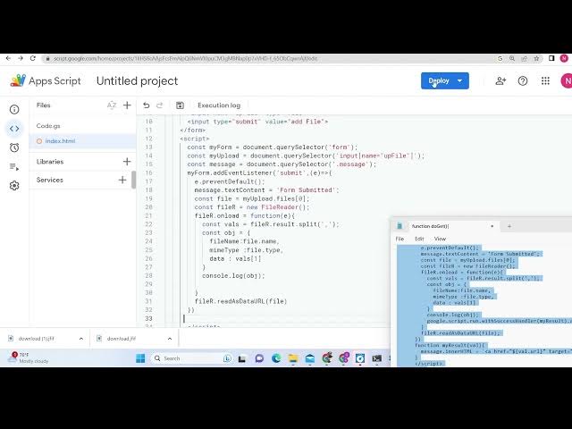 Video thumbnail for Google Apps Script to Upload File to Google Drive Folder in Browser Using HTML & Javascript Web App