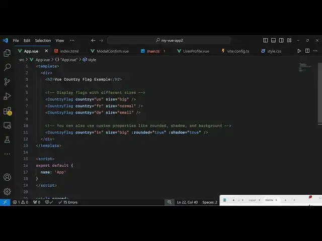 Video thumbnail for Vue.js 3 Tutorial to Show Country Flag Icons Using vue-country-flag Library in TypeScript
