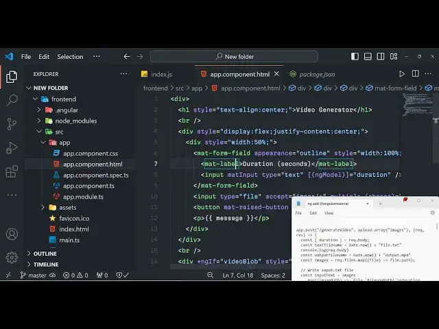 Video thumbnail for Build a Angular Fluent-FFMPEG Video Editor & Generator in Browser Using Node.js & Express