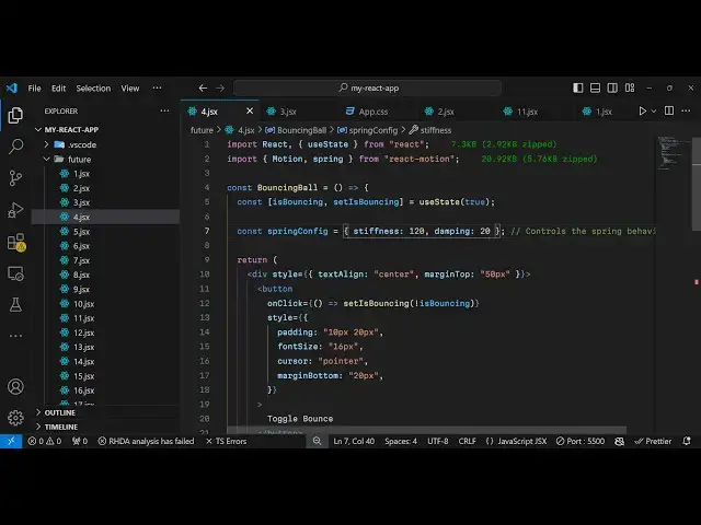 Video thumbnail for React.js react-motion Library to Animate HTML Elements in Browser Using JSX