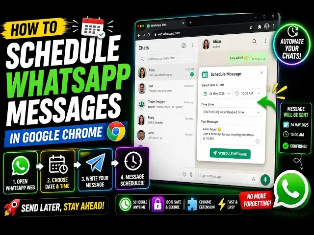 Video thumbnail for How to Schedule WhatsApp Messages in Google Chrome
