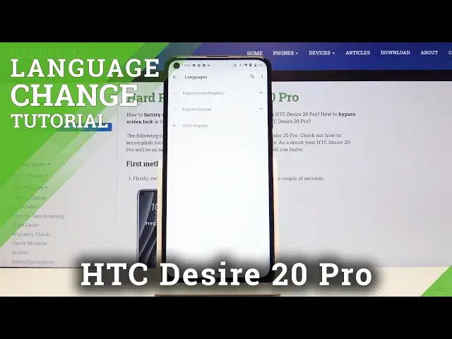Video thumbnail for How to Change Language on HTC Desire 20 Pro - Language List