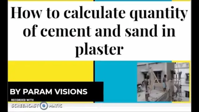 'Video thumbnail for How to calculate the cement sand quantity for plastering?/ Cement for plastering'