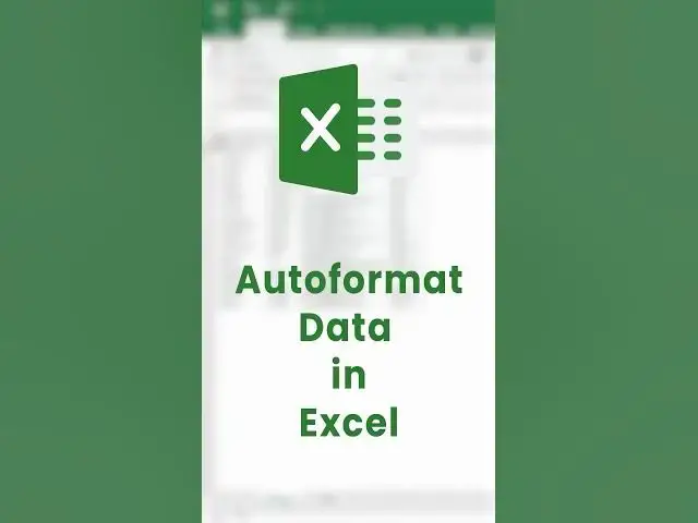 Video thumbnail for AutoFormat Data in Excel ( In 3 Easy Steps) #shorts #excel