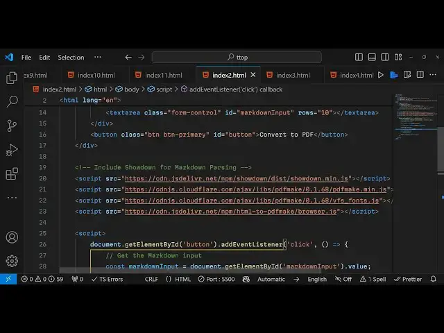 Video thumbnail for Javascript Markdown to HTML & PDF Parser & Converter in Browser Using PDFMake & Showdown Library