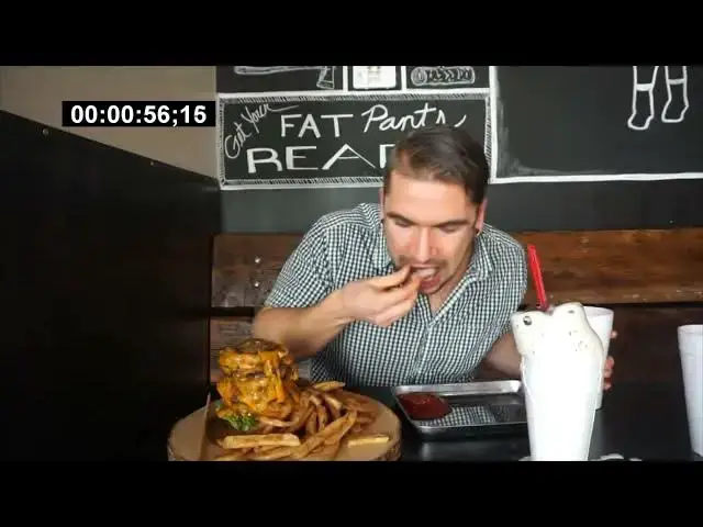 'Video thumbnail for INSANELY CHEESY BURGER CHALLENGE In Utah!'