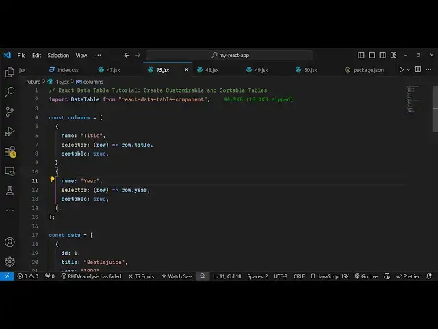 Video thumbnail for Build a React.js Data Table Grid Component to Render Tables With Sorting & Filter in JSX