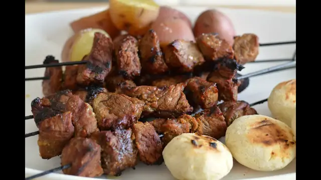 Video thumbnail for Beef Kabobs Recipe - How to Make Colombian Beef Skewers - SyS