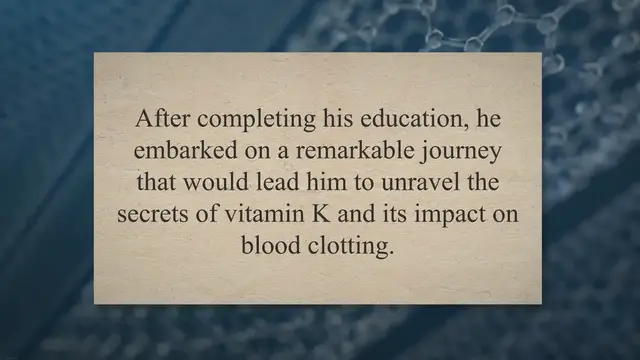 'Video thumbnail for Unveiling the Genius: Henrik Dam's Nobel Prize-Winning Journey in Unraveling the Secrets of Vitamin K and Blood Clotting'