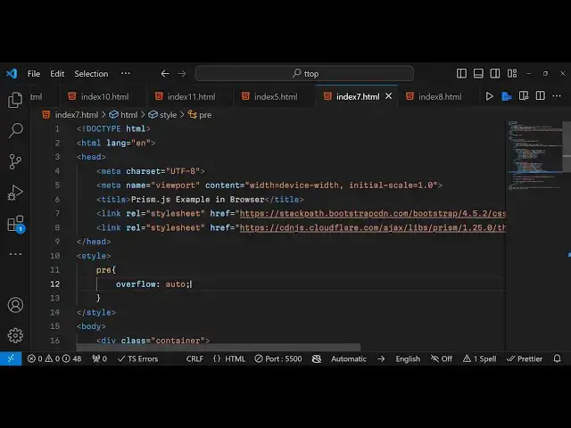 Video thumbnail for Javascript Prism.js Syntax Highlighter Example to Highlight Source Code in Browser Full Example