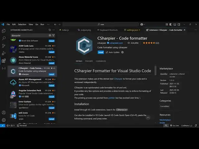 Video thumbnail for Boost Your C# Development with CSharpier in VS Code! ✨ Perfect Code Formatting with Just a Click!