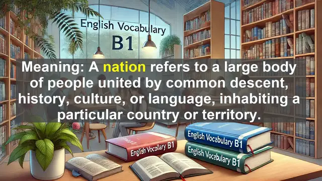 Video thumbnail for 2500 Must Know CEFR B1 Vocabulary - Understanding 'Nation': A Key Concept in Global Politics and Identity