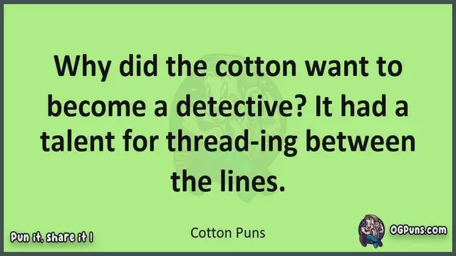 Video thumbnail for Cotton - Jokes, Puns, Wordplays, and Laughter
