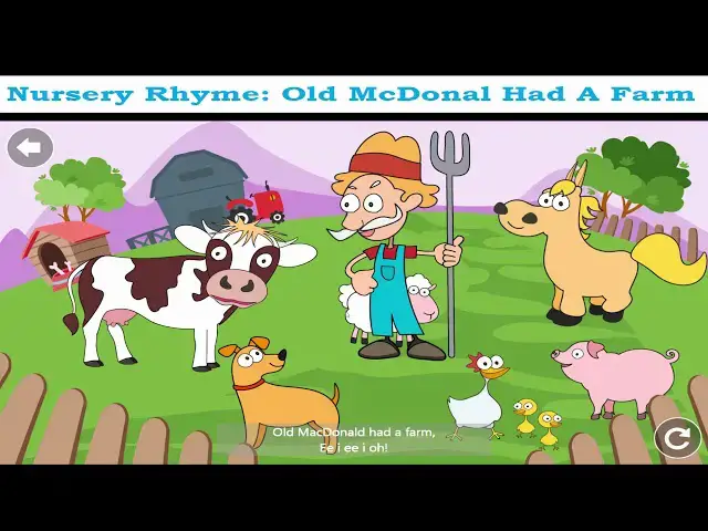 'Video thumbnail for Nursery Rhyme | Old McDonald with Lyrics Version 1'