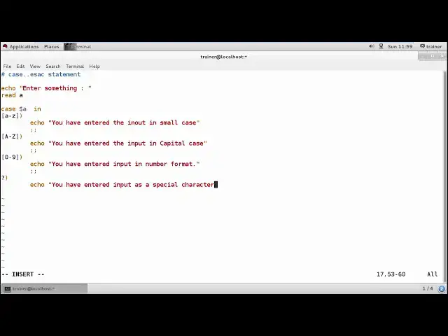 Video thumbnail for Linux - Case esac statement