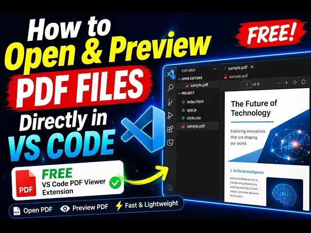 Video thumbnail for How to Open & Preview PDF Files Directly in Visual Studio Code – FREE VS Code PDF Viewer Extension