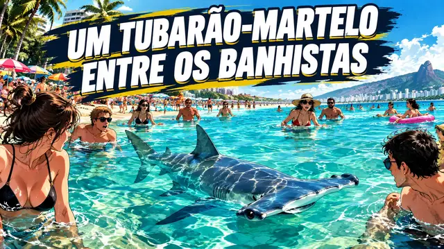 Video thumbnail for BIO MESQUITA - UM TUBARÃO MARTELO ENTRE OS BANHISTAS