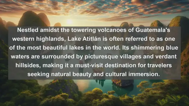 Video thumbnail for Discover Guatemala's Natural Treasures: Top 10 Famous Lakes