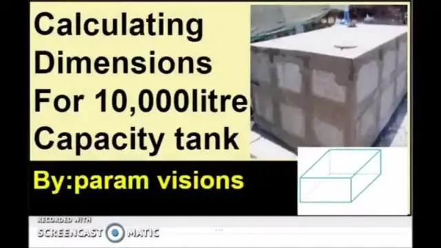 'Video thumbnail for Calculating dimensions for water tank/How to calculate dimensions for 10,000 lit. capacity tank'