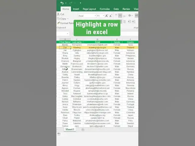 'Video thumbnail for Highlight any Row in Excel with Simple steps (30 Seconds trick ) #shorts #excel'