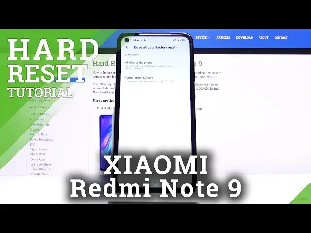 'Video thumbnail for Hard Reset Xiaomi Redmi Note 9 via Settings - Factory Data Reset'