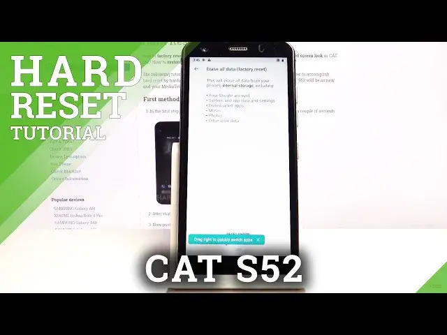 'Video thumbnail for Factory Reset CAT S52 – Erase All Content & Settings'