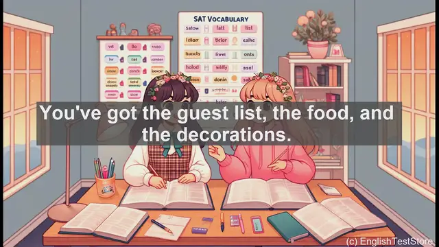 Video thumbnail for 5000 Must Know SAT Vocabulary - Arrangement: The Key to Perfect Party Planning