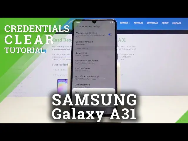 'Video thumbnail for How to Clear Credentials in SAMSUNG Galaxy A31 - Remove All Certificates'