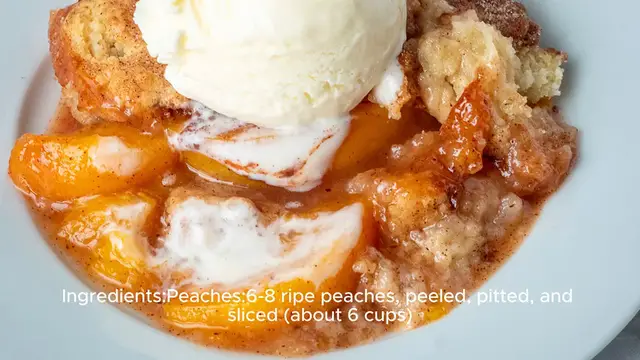 Video thumbnail for Peach cobbler recipe