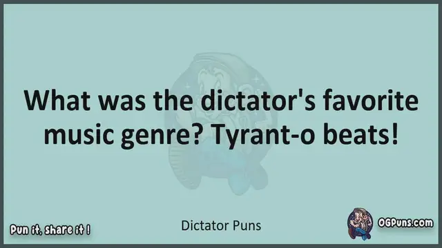 Video thumbnail for Dictator - Jokes, Puns, Wordplays, and Laughter