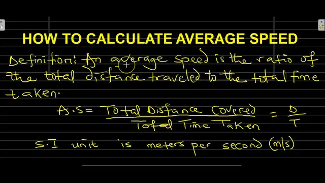 Video thumbnail for How to Calculate Average Speed in Physics
