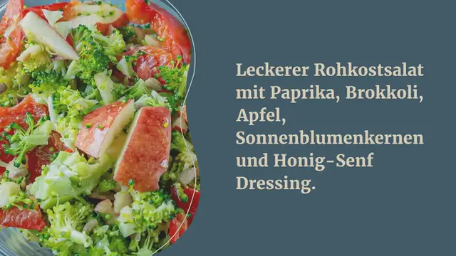 Video thumbnail for Super schneller Brokkoli Salat mit Apfel und Sonnenblumenkernen