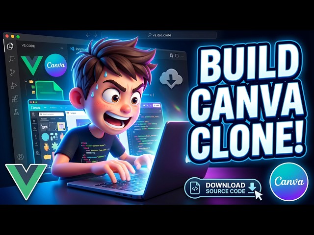 Video thumbnail for Vue.js Canva Clone FULL STACK App + Source Code [DOWNLOAD] in 2026
