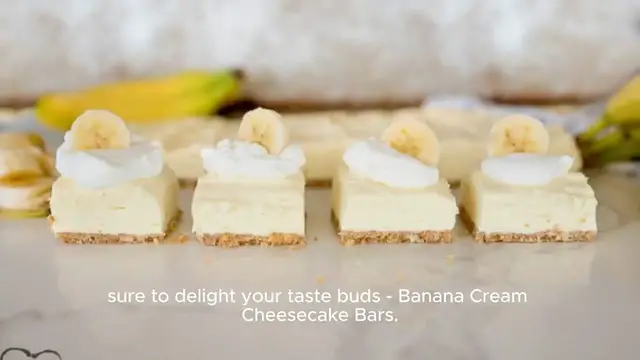 Video thumbnail for Banana Cream Cheesecake Bars