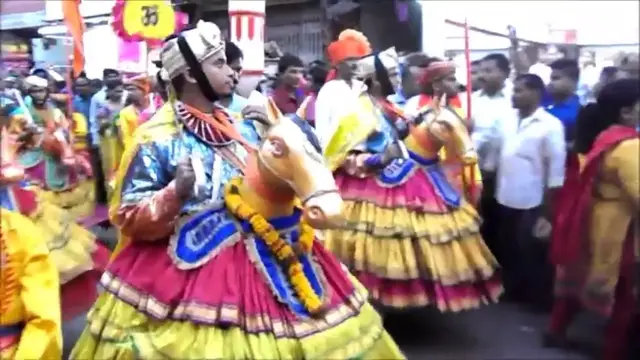 Video thumbnail for Horse dance in a festival/Road show/Street dance in India