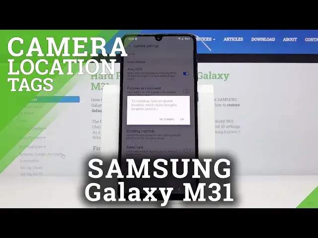 'Video thumbnail for How to Activate Camera Location Tags in SAMSUNG GALAXY M31 - Location Mark'