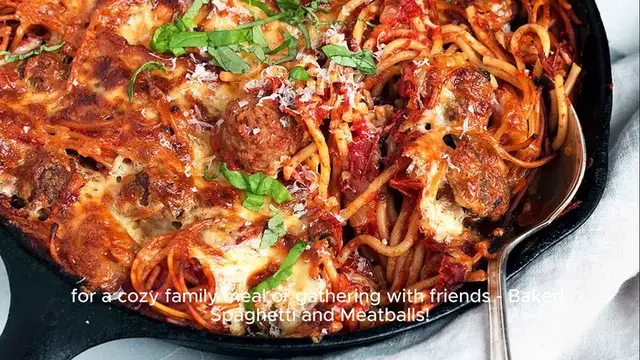 Video thumbnail for Baked Spaghetti & Meatballs