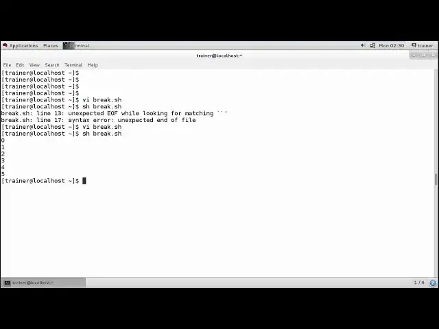 Video thumbnail for Linux - Break statement