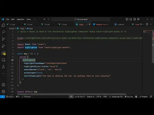 Video thumbnail for Build a React.js Word & Text Annotation Highlighter Component Using react-highlight-words in TS