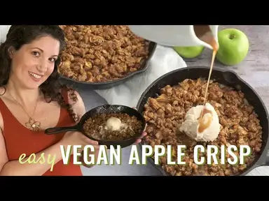 'Video thumbnail for Easy Vegan Apple Crisp Recipe! Perfect dessert for Thanksgiving!'