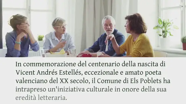 Video thumbnail for I vicini di Els Poblets rendono omaggio a Vicent Andrés Estellés con il progetto audiovisivo "Estellés, il poeta della città"