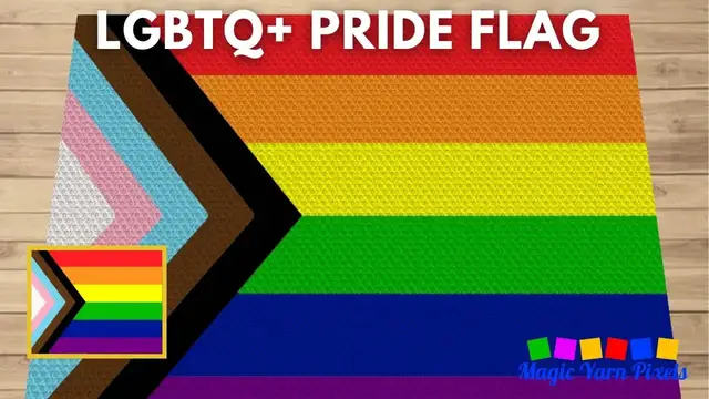 Video thumbnail for FREE GRAPH - LGBTQ+ Pride Flag C2C & Tapestry Crochet Pattern | Magic Yarn Pixels