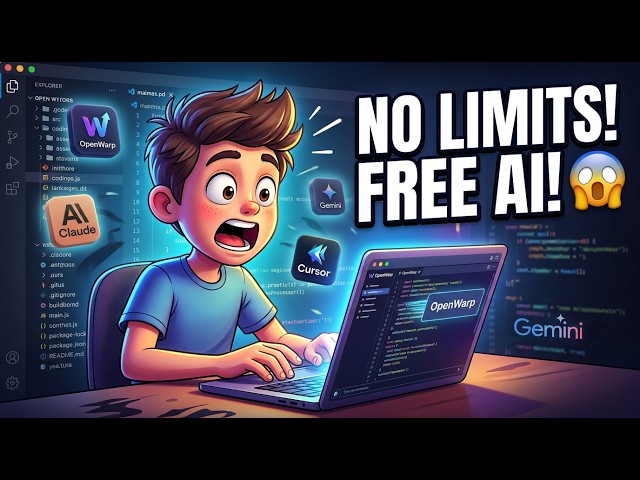Video thumbnail for OpenWarp FREE AI 😱 Build Apps from Prompts | Unlimited FREE Claude, Cursor, Gemini (100% No Limits)