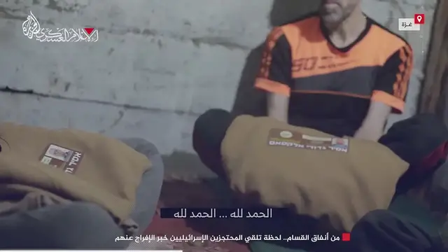 Video thumbnail for From the Qassam tunnels... the moment the Israeli detainees received the news of their release