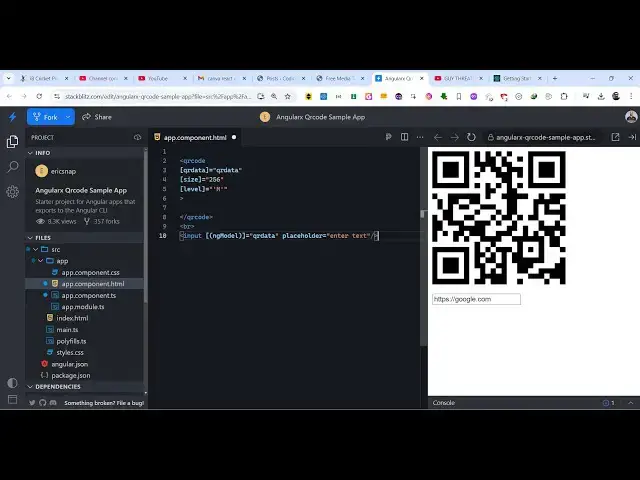 Video thumbnail for Build a Angular QRCode Generator From Text and Export as PNG Image Using angularx-qrcode in TS